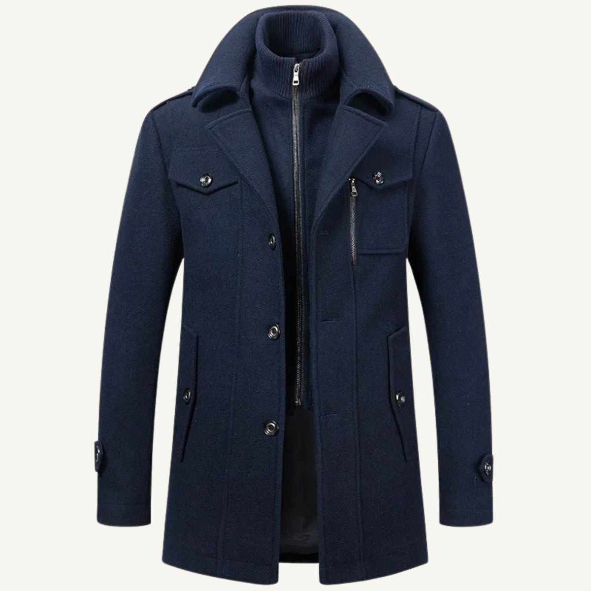 Dean | Men's Wool Blend Winter Coat, Structured Trench-Inspired Coat | My Sweet Wardrobe