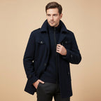 Dean | Men's Wool Blend Winter Coat, Structured Trench-Inspired Coat | My Sweet Wardrobe