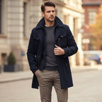 Dean | Men's Wool Blend Winter Coat, Structured Trench-Inspired Coat | My Sweet Wardrobe