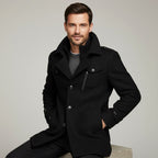 Dean | Men's Wool Blend Winter Coat, Structured Trench-Inspired Coat | My Sweet Wardrobe