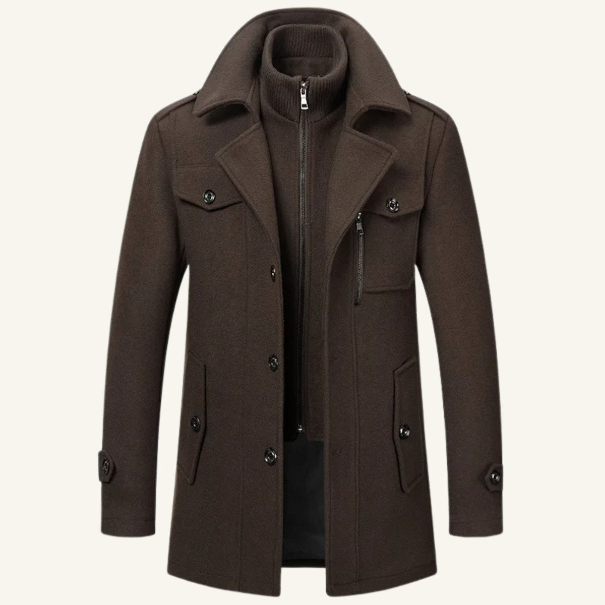 Dean | Men's Wool Blend Winter Coat, Structured Trench-Inspired Coat | My Sweet Wardrobe