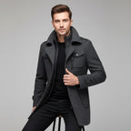Dean | Men's Wool Blend Winter Coat, Structured Trench-Inspired Coat | My Sweet Wardrobe
