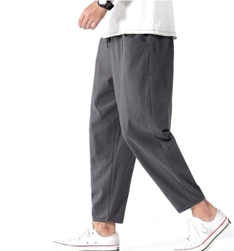 Declan | Men's Cropped Trousers with Drawstring Waist, Relaxed-Fit Casual Trousers | My Sweet Wardrobe