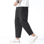 Declan | Men's Cropped Trousers with Drawstring Waist, Relaxed-Fit Casual Trousers | My Sweet Wardrobe