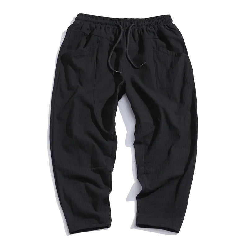 Declan | Men's Cropped Trousers with Drawstring Waist, Relaxed-Fit Casual Trousers | My Sweet Wardrobe