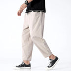 Declan | Men's Cropped Trousers with Drawstring Waist, Relaxed-Fit Casual Trousers | My Sweet Wardrobe