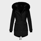 Delaney | Women's Hooded Parka Coat, Full-Length Winter Coat | Dressific | Black