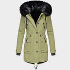 Delaney | Women's Hooded Parka Coat, Full-Length Winter Coat | Dressific | Green