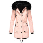Delaney | Women's Hooded Parka Coat, Full-Length Winter Coat | Dressific | Pink
