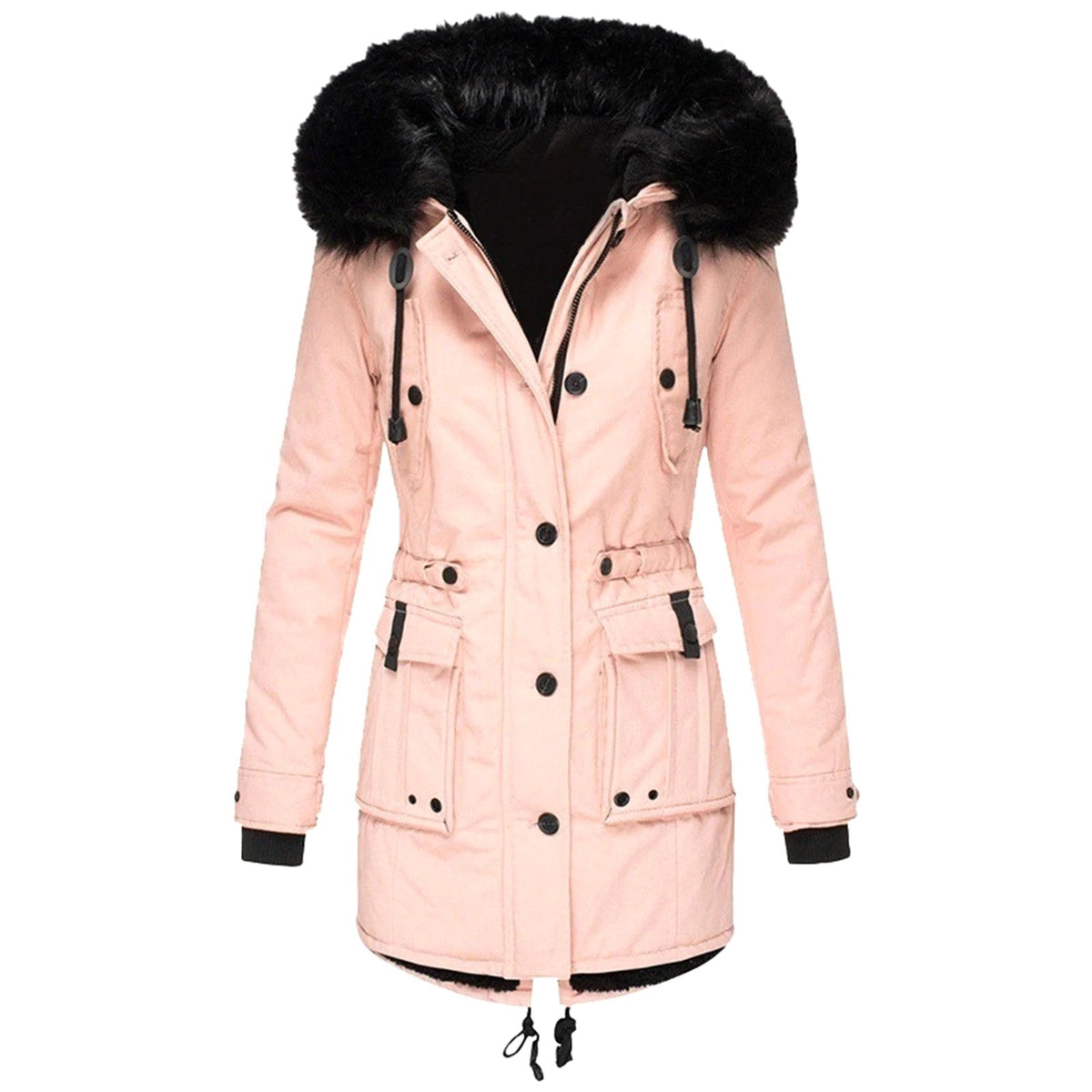 Delaney | Women's Hooded Parka Coat, Full-Length Winter Coat | Dressific | Pink