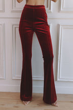 Delphine | Women's Single-Button Blazer Flare Trouser Set, Contrast Lapel Two-Piece Suit | My Sweet Wardrobe