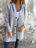 Denise | Women's Hooded Cotton-Blend Jacket, Relaxed Transitional Jacket | My Sweet Wardrobe | Black