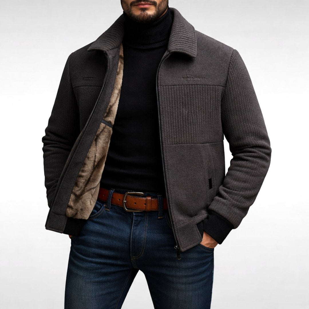 Derek | Men's Fleece Jacket, Lightweight Everyday Jacket | My Sweet Wardrobe | Gray