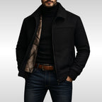 Derek | Men's Fleece Jacket, Lightweight Everyday Jacket | My Sweet Wardrobe | Black