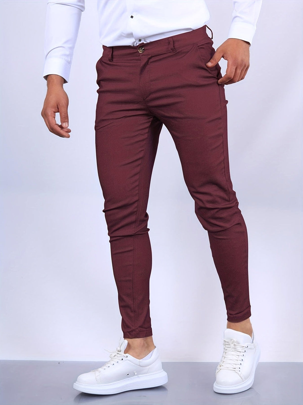 Desmond | Men's Skinny-Fit Stretch Chinos, Contemporary Tapered Trousers | My Sweet Wardrobe