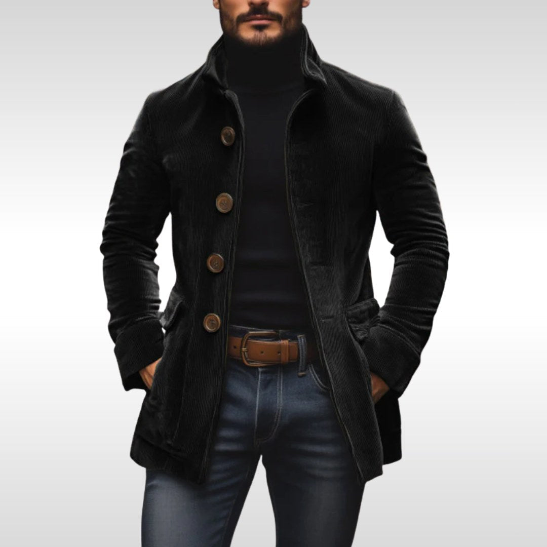 Detlef | Men's Corduroy Jacket with Structured Cut, Classic Autumn Jacket | My Sweet Wardrobe | Grey
