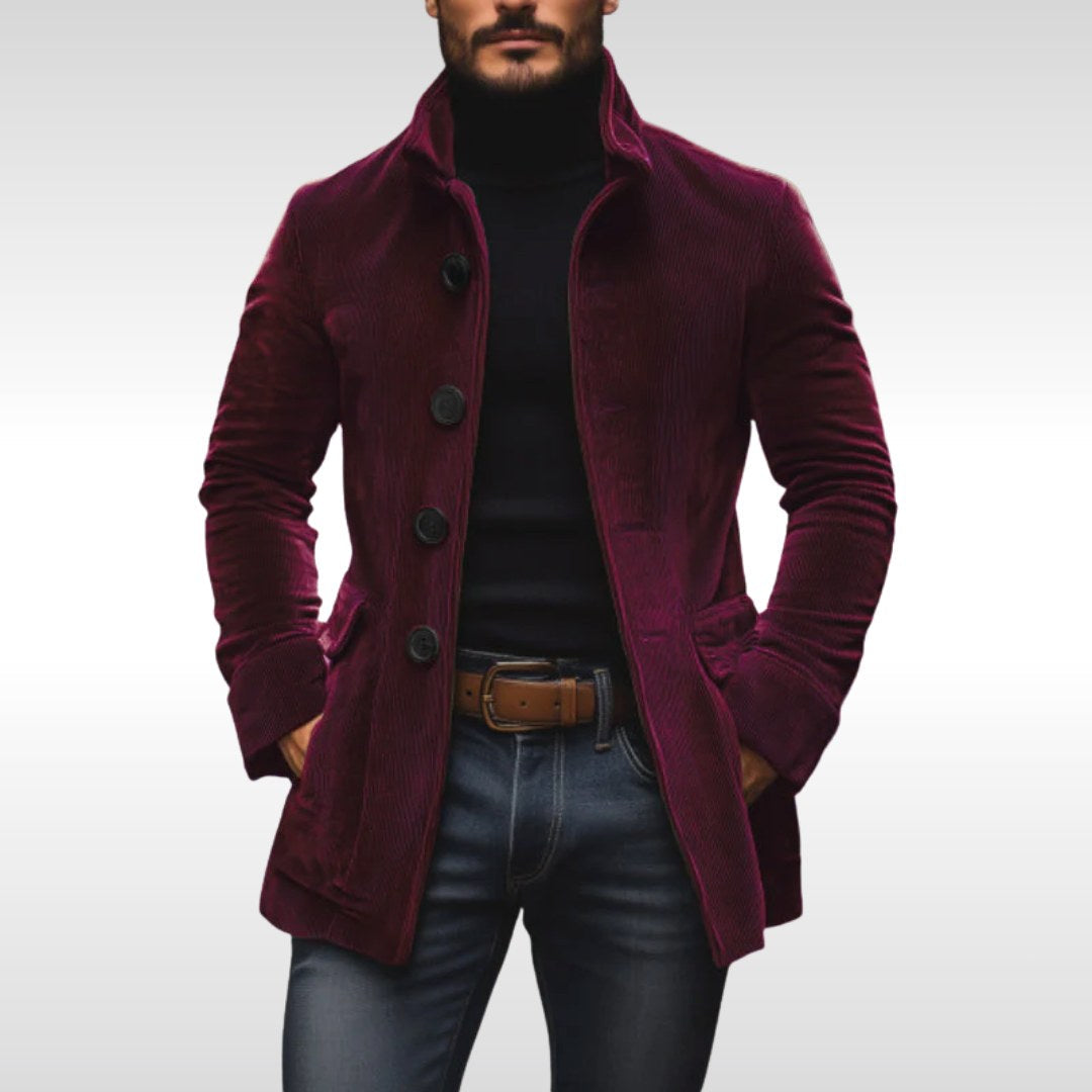Detlef | Men's Corduroy Jacket with Structured Cut, Classic Autumn Jacket | My Sweet Wardrobe | Grey