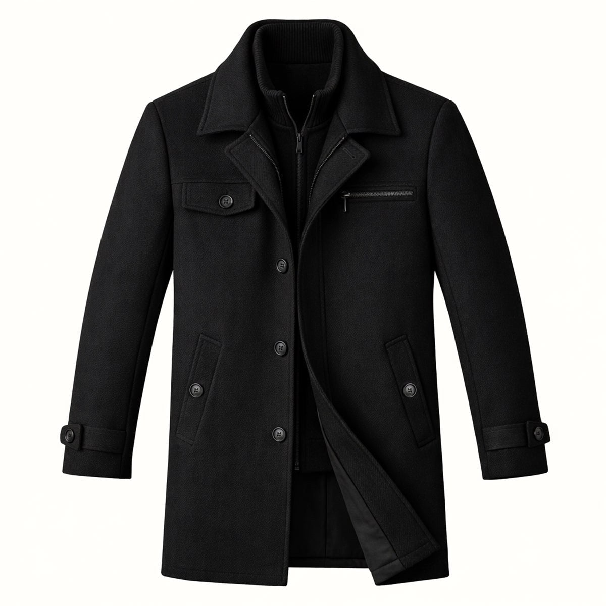 Devin | Men's Wool Blend Jacket, Tailored Smart Jacket | Dressific | Black