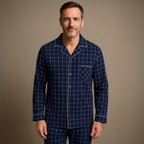 Dieter | Men's Striped Pyjamas with Long Sleeves, Two-Piece Pyjama Set | My Sweet Wardrobe | Bayeux Blue