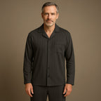 Dieter | Men's Striped Pyjamas with Long Sleeves, Two-Piece Pyjama Set | My Sweet Wardrobe | Bayeux Blue