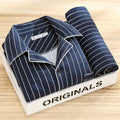 Dieter | Men's Striped Pyjamas with Long Sleeves, Two-Piece Pyjama Set | My Sweet Wardrobe | Grey-Brown