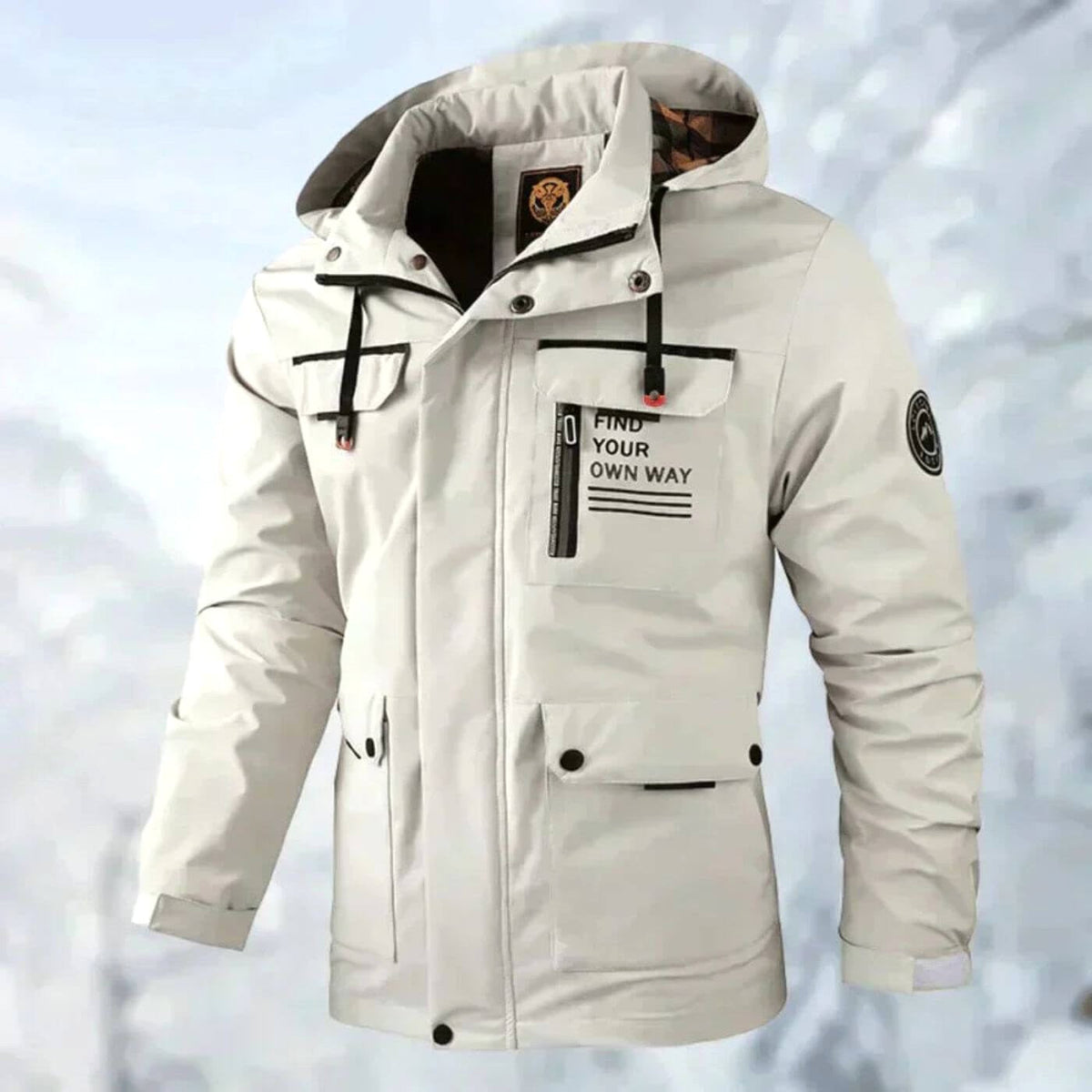 Dirk | Men's Waterproof Outdoor Jacket, Windproof Autumn Jacket | My Sweet Wardrobe | White