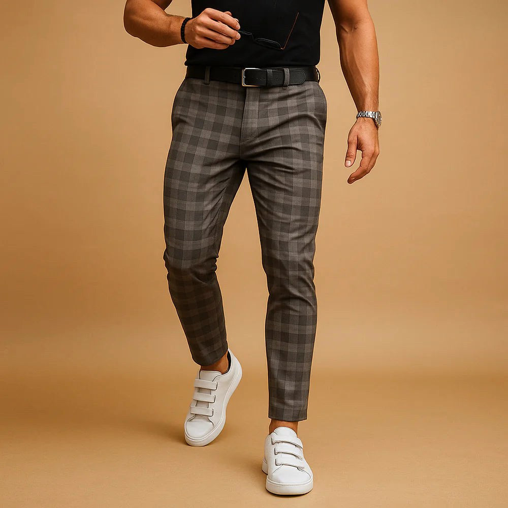 Dominic | Men's Check Trousers, Modern Tailored Trousers | My Sweet Wardrobe