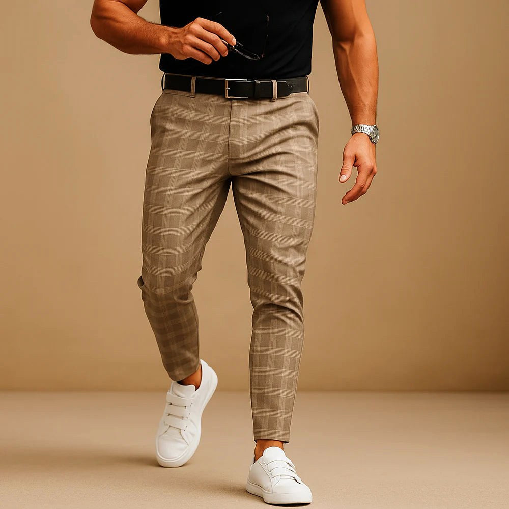 Dominic | Men's Check Trousers, Modern Tailored Trousers | My Sweet Wardrobe