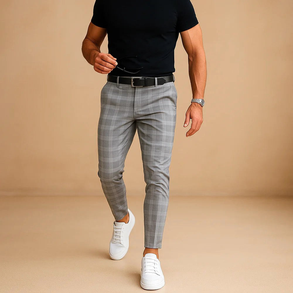 Dominic | Men's Check Trousers, Modern Tailored Trousers | My Sweet Wardrobe