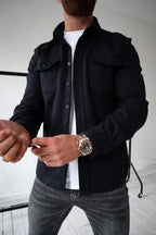 Dominic | Men's Long Sleeve Button-Up Shirt Jacket, Relaxed-Fit Overshirt | My Sweet Wardrobe