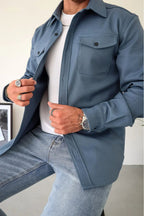 Dominic | Men's Long Sleeve Button-Up Shirt Jacket, Relaxed-Fit Overshirt | My Sweet Wardrobe