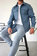 Dominic | Men's Long Sleeve Button-Up Shirt Jacket, Relaxed-Fit Overshirt | My Sweet Wardrobe