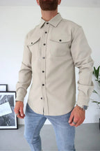 Dominic | Men's Long Sleeve Button-Up Shirt Jacket, Relaxed-Fit Overshirt | My Sweet Wardrobe
