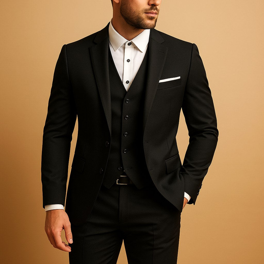 Dominic | Men's Slim-Fit Suit with Vest, Three-Piece Suit for Weddings | My Sweet Wardrobe