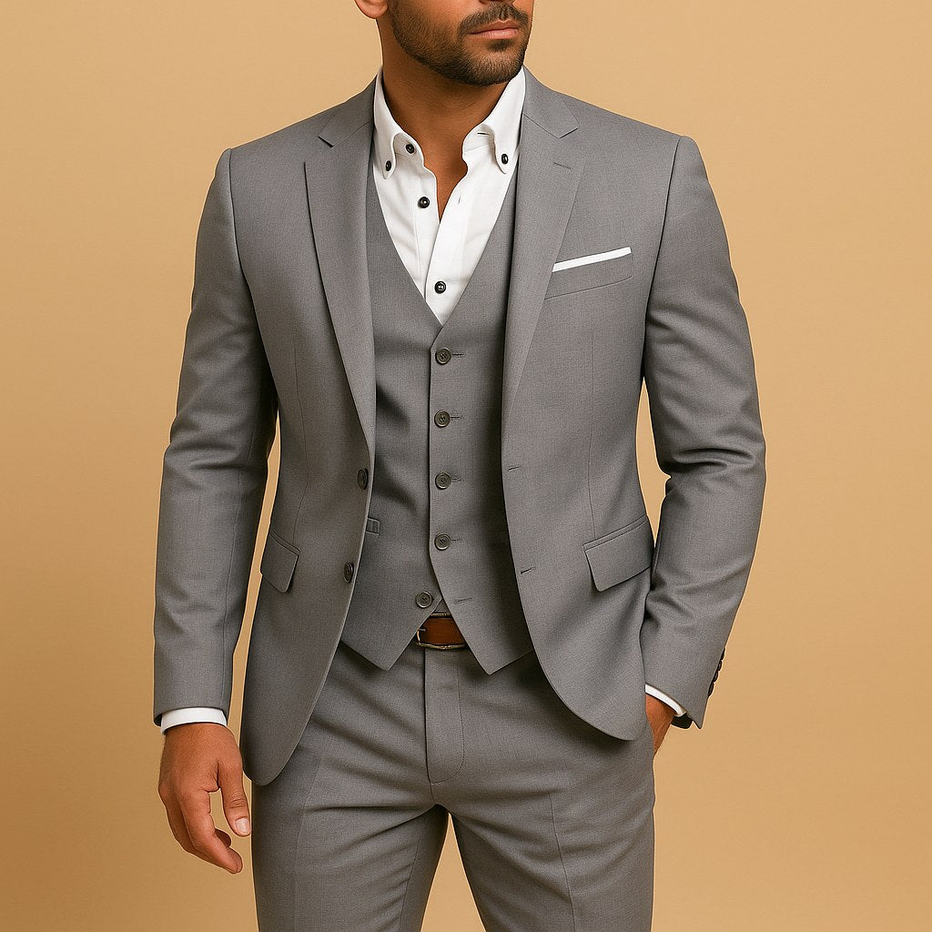 Dominic | Men's Slim-Fit Suit with Vest, Three-Piece Suit for Weddings | My Sweet Wardrobe