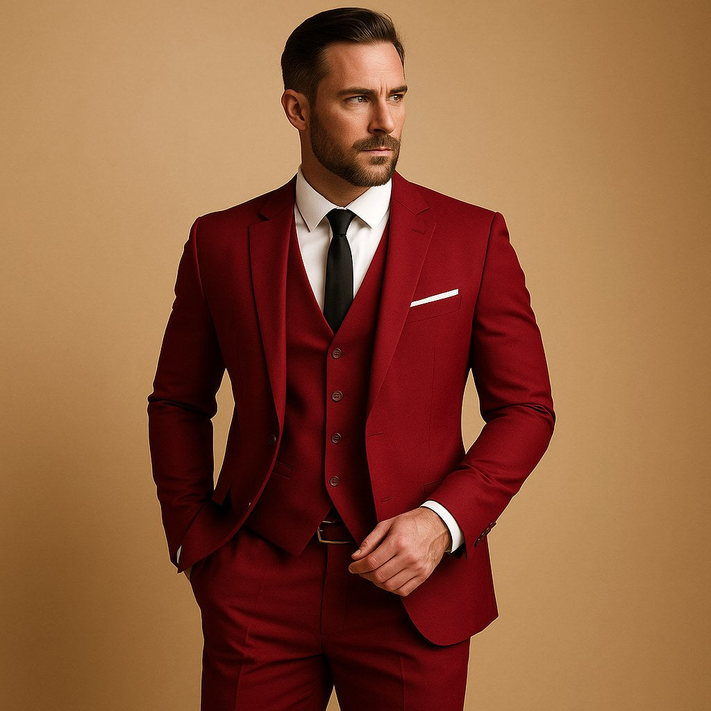 Dominic | Men's Slim-Fit Suit with Vest, Three-Piece Suit for Weddings | My Sweet Wardrobe
