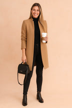 Dominique | Women's Minimalist Fitted Coat, Lightweight Everyday Coat | My Sweet Wardrobe