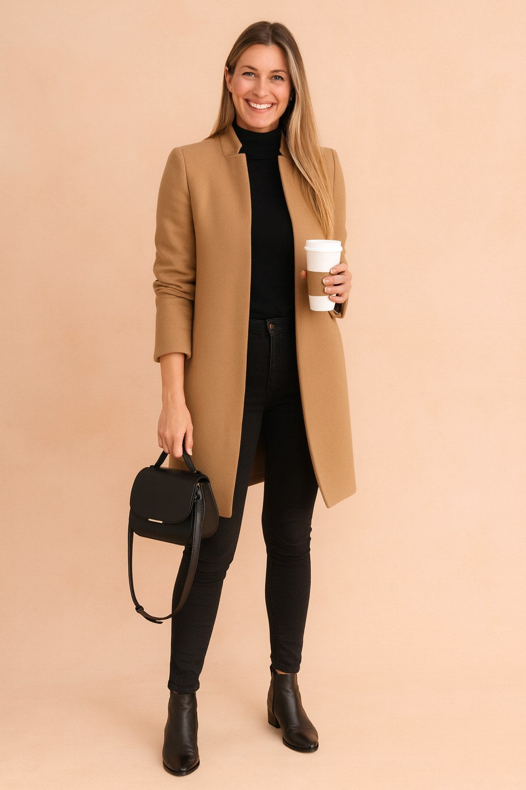 Dominique | Women's Minimalist Fitted Coat, Lightweight Everyday Coat | My Sweet Wardrobe