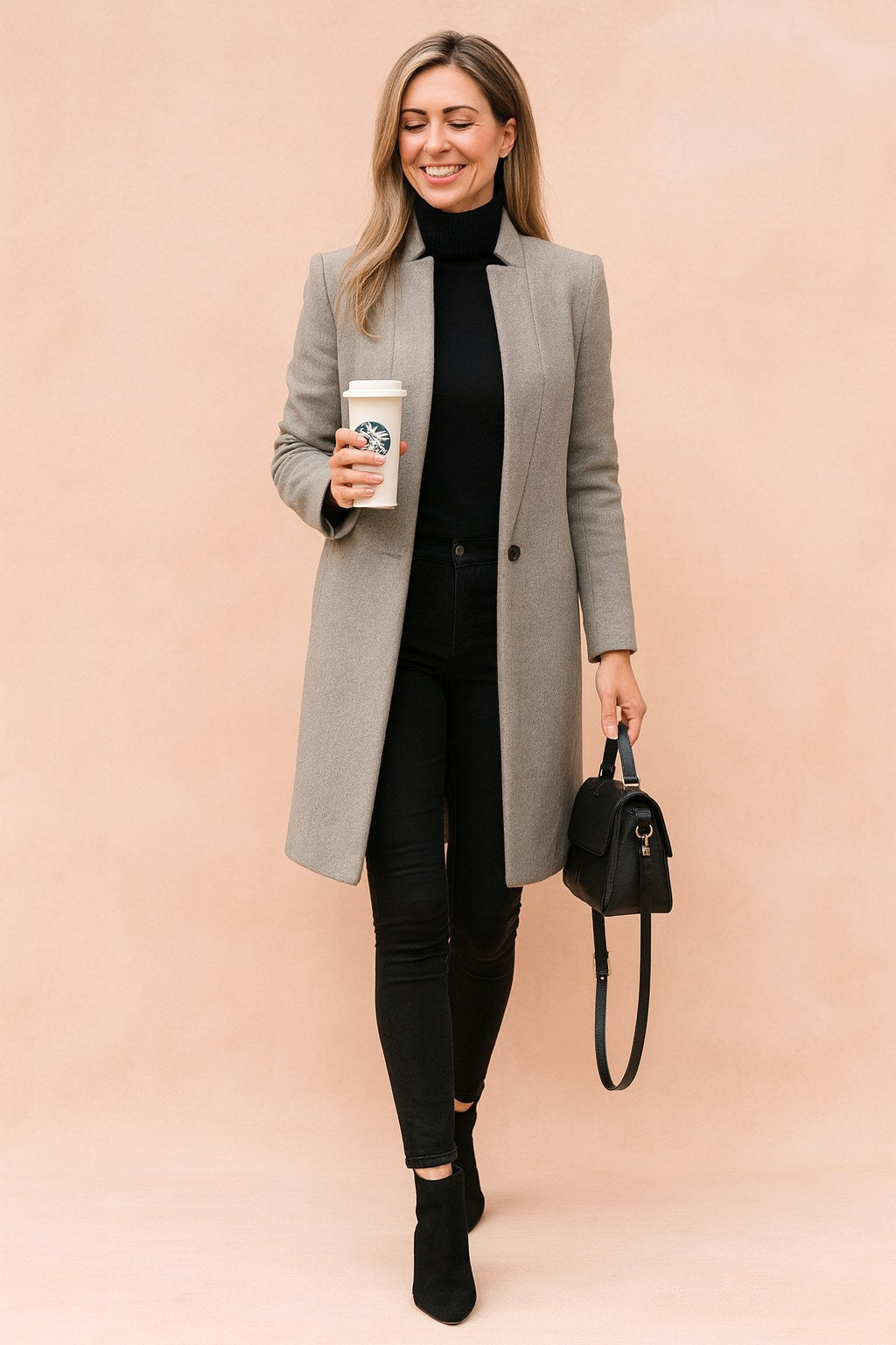 Dominique | Women's Minimalist Fitted Coat, Lightweight Everyday Coat | My Sweet Wardrobe