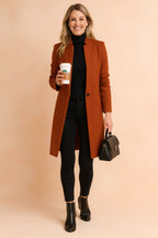 Dominique | Women's Minimalist Fitted Coat, Lightweight Everyday Coat | My Sweet Wardrobe