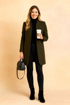 Dominique | Women's Minimalist Fitted Coat, Lightweight Everyday Coat | My Sweet Wardrobe