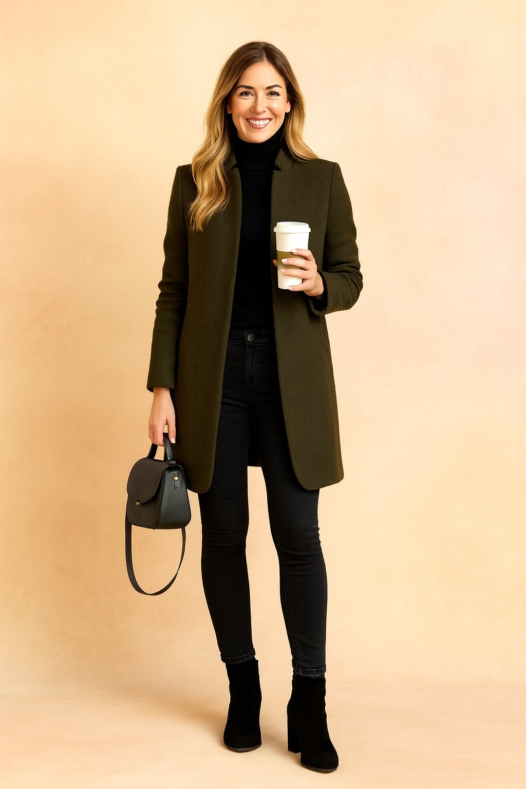 Dominique | Women's Minimalist Fitted Coat, Lightweight Everyday Coat | My Sweet Wardrobe