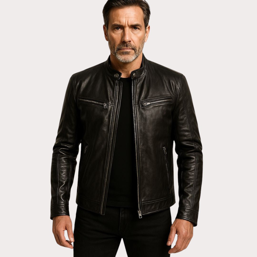 Douglas | Men's Premium Leather Jacket, Classic Tailored Jacket | My Sweet Wardrobe