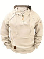 Dylan | Men's Half-Zip Hooded Pullover, Kangaroo Pocket Hoodie | Dressific
