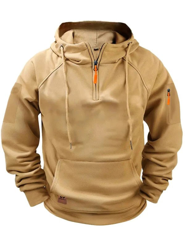Dylan | Men's Half-Zip Hooded Pullover, Kangaroo Pocket Hoodie | Dressific