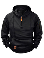 Dylan | Men's Half-Zip Hooded Pullover, Kangaroo Pocket Hoodie | Dressific | Navy