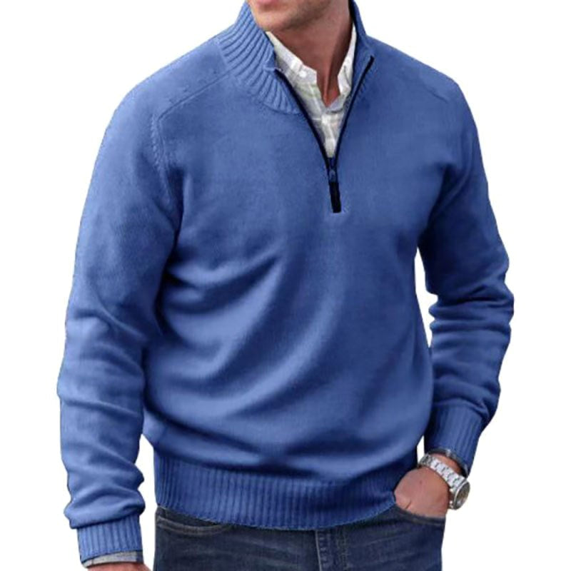 Eberhard | Men's Italian Jumper with Zip, Elegant Knit Jumper | My Sweet Wardrobe | Purple
