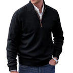 Eberhard | Men's Italian Jumper with Zip, Elegant Knit Jumper | My Sweet Wardrobe | Purple
