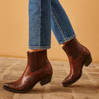 Edith | Women's Leather Cowboy Boots, Western Style Ankle Boots | My Sweet Wardrobe