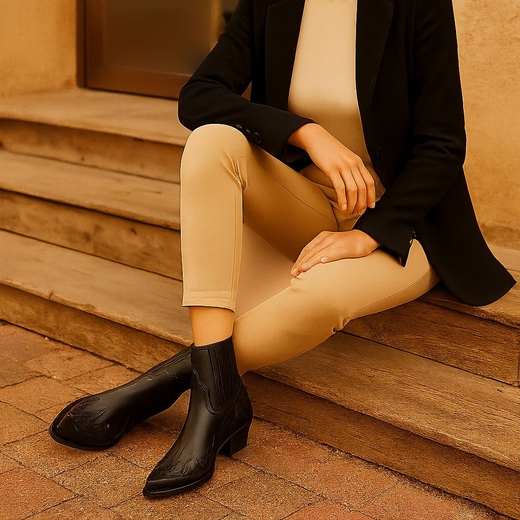 Edith | Women's Leather Cowboy Boots, Western Style Ankle Boots | My Sweet Wardrobe